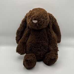 Jellycat Bashful Fudge Bunny Rare Plush Retired 12 Inches Chocolate Brown Soft